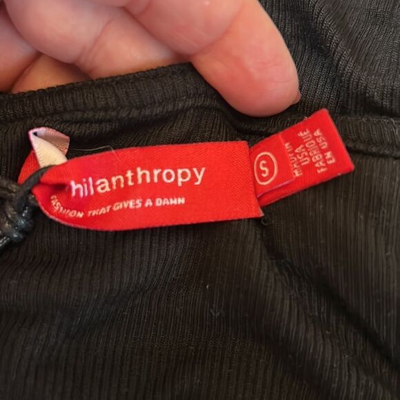 Philanthropy black long sleeve bodysuit Size S New - Picture 9 of 10